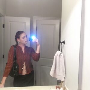 Vintage Red and Black Cardigan